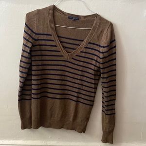 Gap V Neck Striped Sweater
